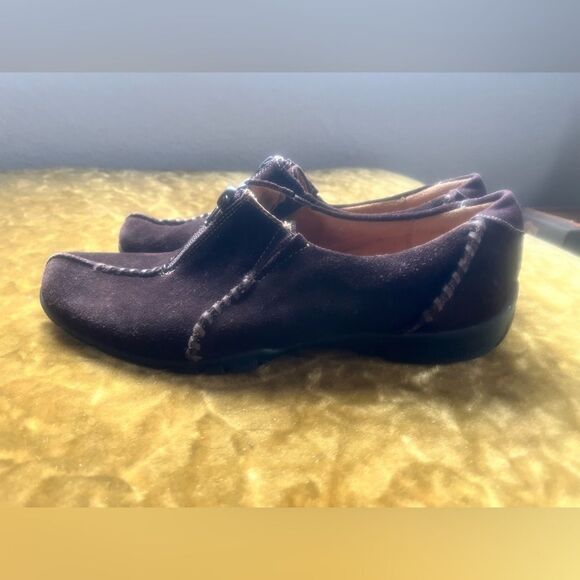Natural Soul by Naturalizer Loafer Shoes Size 10M Suede Rigg Brown Slip-On Zip - Picture 4 of 6